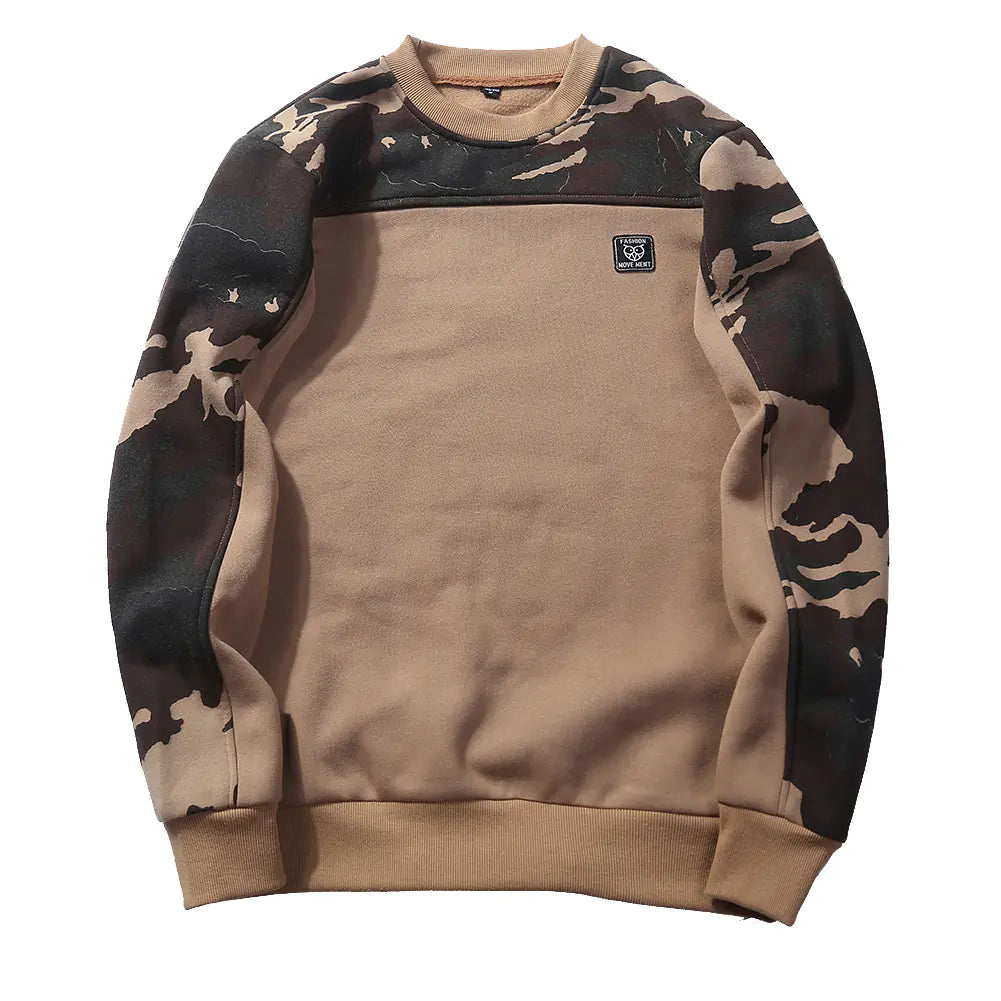 Men's Plus Size Camouflage Pullover Sweatshirt